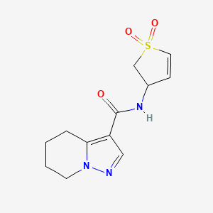 molecular formula C12H15N3O3S B5485201 N-(1,1-dioxido-2,3-dihydro-3-thienyl)-4,5,6,7-tetrahydropyrazolo[1,5-a]pyridine-3-carboxamide 