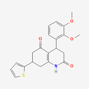 molecular formula C21H21NO4S B5485203 4-(2,3-dimethoxyphenyl)-7-(2-thienyl)-4,6,7,8-tetrahydroquinoline-2,5(1H,3H)-dione 