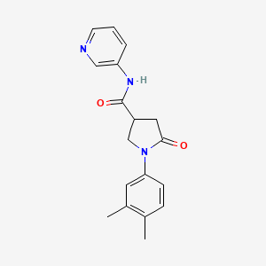 molecular formula C18H19N3O2 B5485219 1-(3,4-dimethylphenyl)-5-oxo-N-pyridin-3-ylpyrrolidine-3-carboxamide 