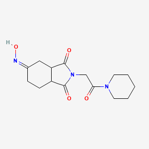 molecular formula C15H21N3O4 B5485227 2-[2-oxo-2-(1-piperidinyl)ethyl]tetrahydro-1H-isoindole-1,3,5(2H,4H)-trione 5-oxime 