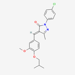 molecular formula C22H23ClN2O3 B5485240 2-(4-chlorophenyl)-4-(4-isobutoxy-3-methoxybenzylidene)-5-methyl-2,4-dihydro-3H-pyrazol-3-one 