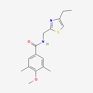 molecular formula C16H20N2O2S B5485247 N-[(4-ethyl-1,3-thiazol-2-yl)methyl]-4-methoxy-3,5-dimethylbenzamide 