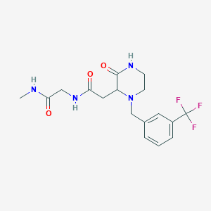 molecular formula C17H21F3N4O3 B5485252 N~1~-methyl-N~2~-({3-oxo-1-[3-(trifluoromethyl)benzyl]-2-piperazinyl}acetyl)glycinamide 