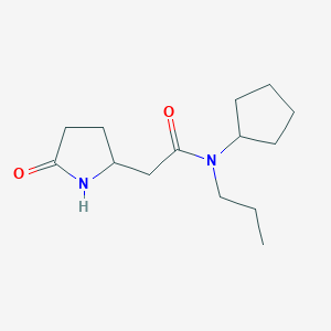 molecular formula C14H24N2O2 B5485253 N-cyclopentyl-2-(5-oxopyrrolidin-2-yl)-N-propylacetamide 