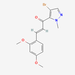 molecular formula C15H15BrN2O3 B5485261 1-(4-bromo-1-methyl-1H-pyrazol-5-yl)-3-(2,4-dimethoxyphenyl)-2-propen-1-one 