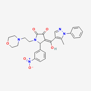 molecular formula C27H27N5O6 B5485300 3-hydroxy-4-[(5-methyl-1-phenyl-1H-pyrazol-4-yl)carbonyl]-1-[2-(4-morpholinyl)ethyl]-5-(3-nitrophenyl)-1,5-dihydro-2H-pyrrol-2-one 