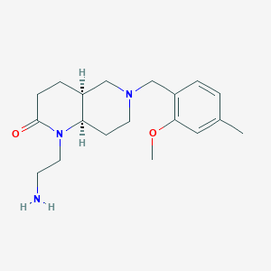molecular formula C19H29N3O2 B5485347 rel-(4aS,8aR)-1-(2-aminoethyl)-6-(2-methoxy-4-methylbenzyl)octahydro-1,6-naphthyridin-2(1H)-one dihydrochloride 