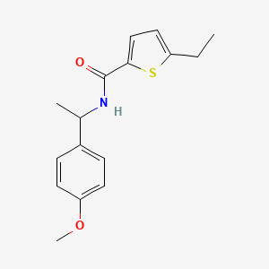 molecular formula C16H19NO2S B5485348 5-ethyl-N-[1-(4-methoxyphenyl)ethyl]-2-thiophenecarboxamide 