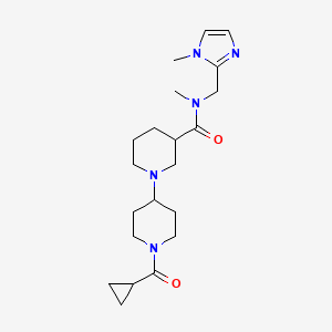 molecular formula C21H33N5O2 B5485366 1'-(cyclopropylcarbonyl)-N-methyl-N-[(1-methyl-1H-imidazol-2-yl)methyl]-1,4'-bipiperidine-3-carboxamide 