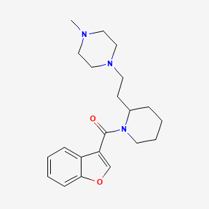 molecular formula C21H29N3O2 B5485382 1-{2-[1-(1-benzofuran-3-ylcarbonyl)piperidin-2-yl]ethyl}-4-methylpiperazine 