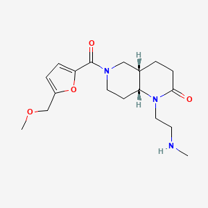 molecular formula C18H27N3O4 B5485399 rel-(4aS,8aR)-6-[5-(methoxymethyl)-2-furoyl]-1-[2-(methylamino)ethyl]octahydro-1,6-naphthyridin-2(1H)-one hydrochloride 