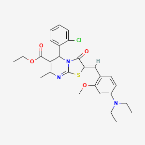 molecular formula C28H30ClN3O4S B5485421 ethyl 5-(2-chlorophenyl)-2-[4-(diethylamino)-2-methoxybenzylidene]-7-methyl-3-oxo-2,3-dihydro-5H-[1,3]thiazolo[3,2-a]pyrimidine-6-carboxylate 