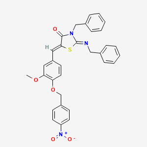 3-benzyl-2-(benzylimino)-5-{3-methoxy-4-[(4-nitrobenzyl)oxy]benzylidene}-1,3-thiazolidin-4-one