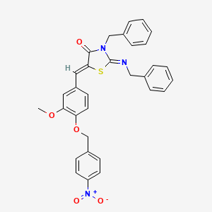 molecular formula C32H27N3O5S B5485428 3-benzyl-2-(benzylimino)-5-{3-methoxy-4-[(4-nitrobenzyl)oxy]benzylidene}-1,3-thiazolidin-4-one 