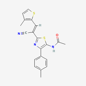 molecular formula C20H17N3OS2 B5485432 N-[2-[1-cyano-2-(3-methyl-2-thienyl)vinyl]-4-(4-methylphenyl)-1,3-thiazol-5-yl]acetamide 