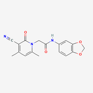 N-1,3-benzodioxol-5-yl-2-(3-cyano-4,6-dimethyl-2-oxopyridin-1(2H)-yl)acetamide