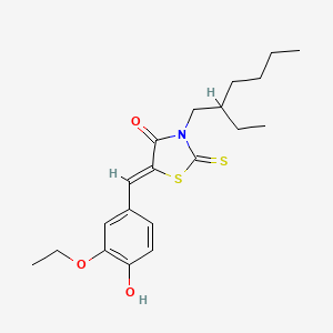 molecular formula C20H27NO3S2 B5485453 5-(3-ethoxy-4-hydroxybenzylidene)-3-(2-ethylhexyl)-2-thioxo-1,3-thiazolidin-4-one 