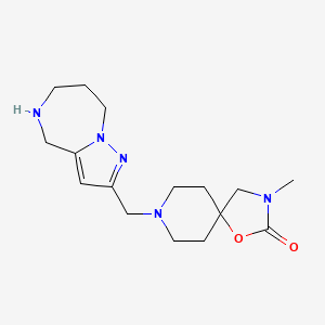 molecular formula C16H25N5O2 B5485478 3-methyl-8-(5,6,7,8-tetrahydro-4H-pyrazolo[1,5-a][1,4]diazepin-2-ylmethyl)-1-oxa-3,8-diazaspiro[4.5]decan-2-one dihydrochloride 