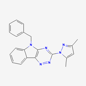 molecular formula C21H18N6 B5485479 5-benzyl-3-(3,5-dimethyl-1H-pyrazol-1-yl)-5H-[1,2,4]triazino[5,6-b]indole 