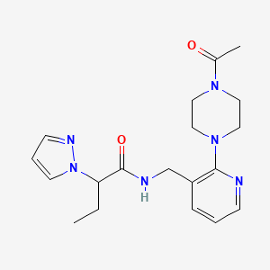 N-{[2-(4-acetylpiperazin-1-yl)pyridin-3-yl]methyl}-2-(1H-pyrazol-1-yl)butanamide