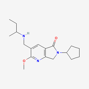 molecular formula C18H27N3O2 B5485492 3-[(sec-butylamino)methyl]-6-cyclopentyl-2-methoxy-6,7-dihydro-5H-pyrrolo[3,4-b]pyridin-5-one 