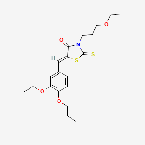 molecular formula C21H29NO4S2 B5485502 5-(4-butoxy-3-ethoxybenzylidene)-3-(3-ethoxypropyl)-2-thioxo-1,3-thiazolidin-4-one 