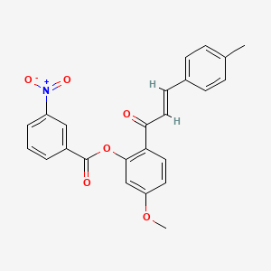 molecular formula C24H19NO6 B5485519 5-methoxy-2-[3-(4-methylphenyl)acryloyl]phenyl 3-nitrobenzoate 