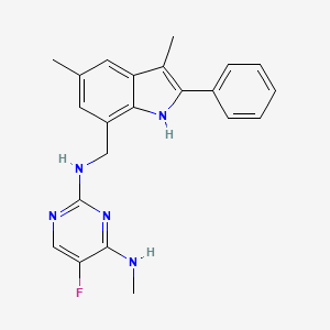 molecular formula C22H22FN5 B5485524 N~2~-[(3,5-dimethyl-2-phenyl-1H-indol-7-yl)methyl]-5-fluoro-N~4~-methylpyrimidine-2,4-diamine 