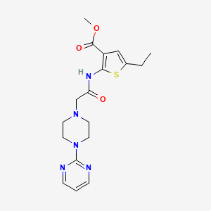 molecular formula C18H23N5O3S B5485530 methyl 5-ethyl-2-({[4-(2-pyrimidinyl)-1-piperazinyl]acetyl}amino)-3-thiophenecarboxylate 