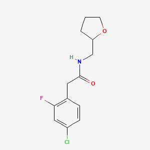 molecular formula C13H15ClFNO2 B5485555 2-(4-chloro-2-fluorophenyl)-N-(tetrahydro-2-furanylmethyl)acetamide 