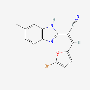 molecular formula C15H10BrN3O B5485560 3-(5-bromo-2-furyl)-2-(5-methyl-1H-benzimidazol-2-yl)acrylonitrile 