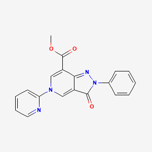molecular formula C19H14N4O3 B5485577 methyl 3-oxo-2-phenyl-5-(2-pyridinyl)-3,5-dihydro-2H-pyrazolo[4,3-c]pyridine-7-carboxylate 