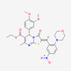 ethyl 5-(3,4-dimethoxyphenyl)-7-methyl-2-[2-(4-morpholinyl)-5-nitrobenzylidene]-3-oxo-2,3-dihydro-5H-[1,3]thiazolo[3,2-a]pyrimidine-6-carboxylate