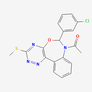 molecular formula C19H15ClN4O2S B5485593 7-acetyl-6-(3-chlorophenyl)-3-(methylthio)-6,7-dihydro[1,2,4]triazino[5,6-d][3,1]benzoxazepine 