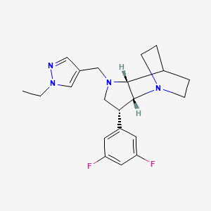 molecular formula C21H26F2N4 B5485603 (3R*,3aR*,7aR*)-3-(3,5-difluorophenyl)-1-[(1-ethyl-1H-pyrazol-4-yl)methyl]octahydro-4,7-ethanopyrrolo[3,2-b]pyridine 