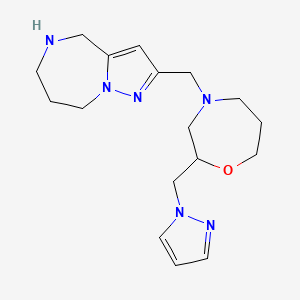 2-{[2-(1H-pyrazol-1-ylmethyl)-1,4-oxazepan-4-yl]methyl}-5,6,7,8-tetrahydro-4H-pyrazolo[1,5-a][1,4]diazepine dihydrochloride