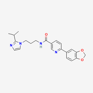 molecular formula C22H24N4O3 B5485642 6-(1,3-benzodioxol-5-yl)-N-[3-(2-isopropyl-1H-imidazol-1-yl)propyl]nicotinamide 