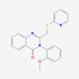 molecular formula C21H17N3O2S B5485663 3-(2-methoxyphenyl)-2-[(2-pyridinylthio)methyl]-4(3H)-quinazolinone 