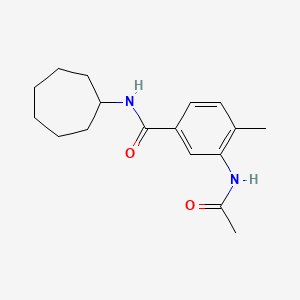 molecular formula C17H24N2O2 B5485684 3-(acetylamino)-N-cycloheptyl-4-methylbenzamide 