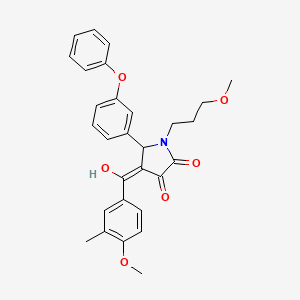 molecular formula C29H29NO6 B5485702 3-hydroxy-4-(4-methoxy-3-methylbenzoyl)-1-(3-methoxypropyl)-5-(3-phenoxyphenyl)-1,5-dihydro-2H-pyrrol-2-one 