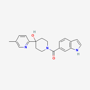 molecular formula C20H21N3O2 B5485709 1-(1H-indol-6-ylcarbonyl)-4-(5-methylpyridin-2-yl)piperidin-4-ol 
