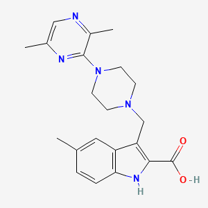 molecular formula C21H25N5O2 B5485718 3-{[4-(3,6-dimethylpyrazin-2-yl)piperazin-1-yl]methyl}-5-methyl-1H-indole-2-carboxylic acid 