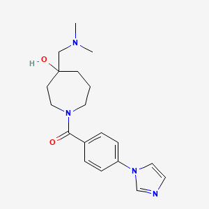 molecular formula C19H26N4O2 B5485732 4-[(dimethylamino)methyl]-1-[4-(1H-imidazol-1-yl)benzoyl]-4-azepanol 