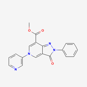 molecular formula C19H14N4O3 B5485734 methyl 3-oxo-2-phenyl-5-(3-pyridinyl)-3,5-dihydro-2H-pyrazolo[4,3-c]pyridine-7-carboxylate 