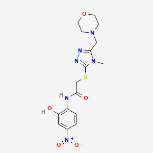 molecular formula C16H20N6O5S B5485746 N-(2-hydroxy-4-nitrophenyl)-2-{[4-methyl-5-(4-morpholinylmethyl)-4H-1,2,4-triazol-3-yl]thio}acetamide 