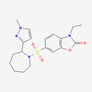 molecular formula C19H24N4O4S B5485752 3-ethyl-6-{[2-(1-methyl-1H-pyrazol-3-yl)-1-azepanyl]sulfonyl}-1,3-benzoxazol-2(3H)-one 