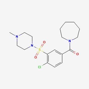 molecular formula C18H26ClN3O3S B5485760 1-{4-chloro-3-[(4-methyl-1-piperazinyl)sulfonyl]benzoyl}azepane 