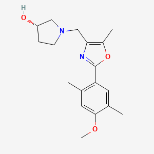 (3S)-1-{[2-(4-methoxy-2,5-dimethylphenyl)-5-methyl-1,3-oxazol-4-yl]methyl}pyrrolidin-3-ol