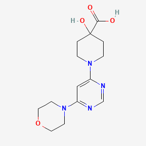 4-hydroxy-1-(6-morpholin-4-ylpyrimidin-4-yl)piperidine-4-carboxylic acid