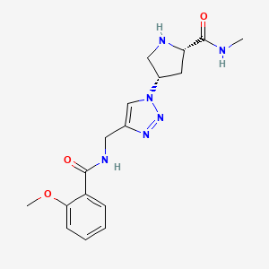 molecular formula C17H22N6O3 B5485784 (4S)-4-(4-{[(2-methoxybenzoyl)amino]methyl}-1H-1,2,3-triazol-1-yl)-N-methyl-L-prolinamide hydrochloride 